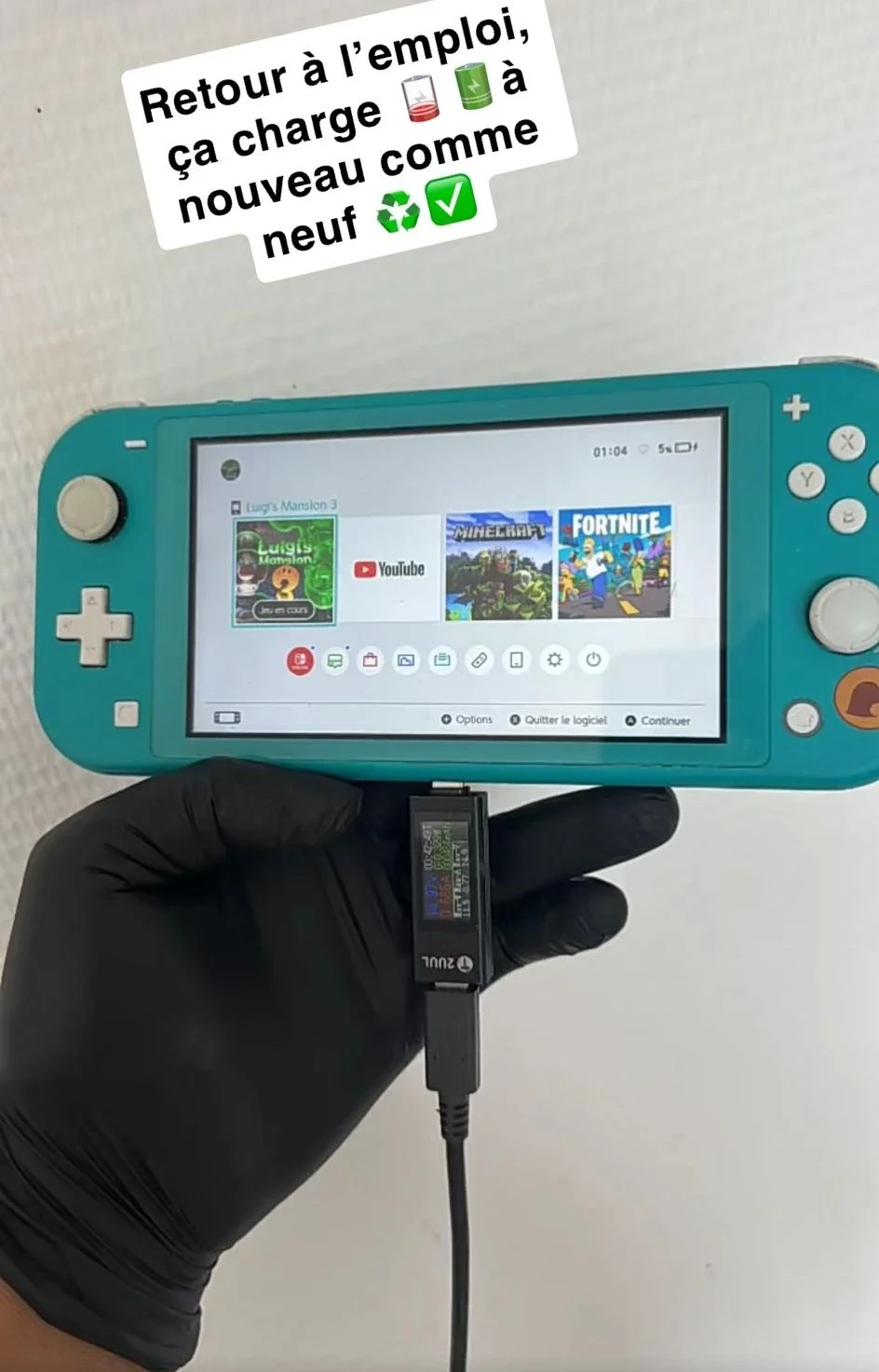Réparation switch suite à un problème de charge à Nantes par Phone 44