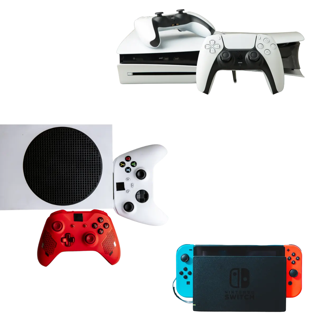 Consoles réparées par Phone 44 à Nantes : PlayStation 5, Xbox Series S, Nintendo Switch