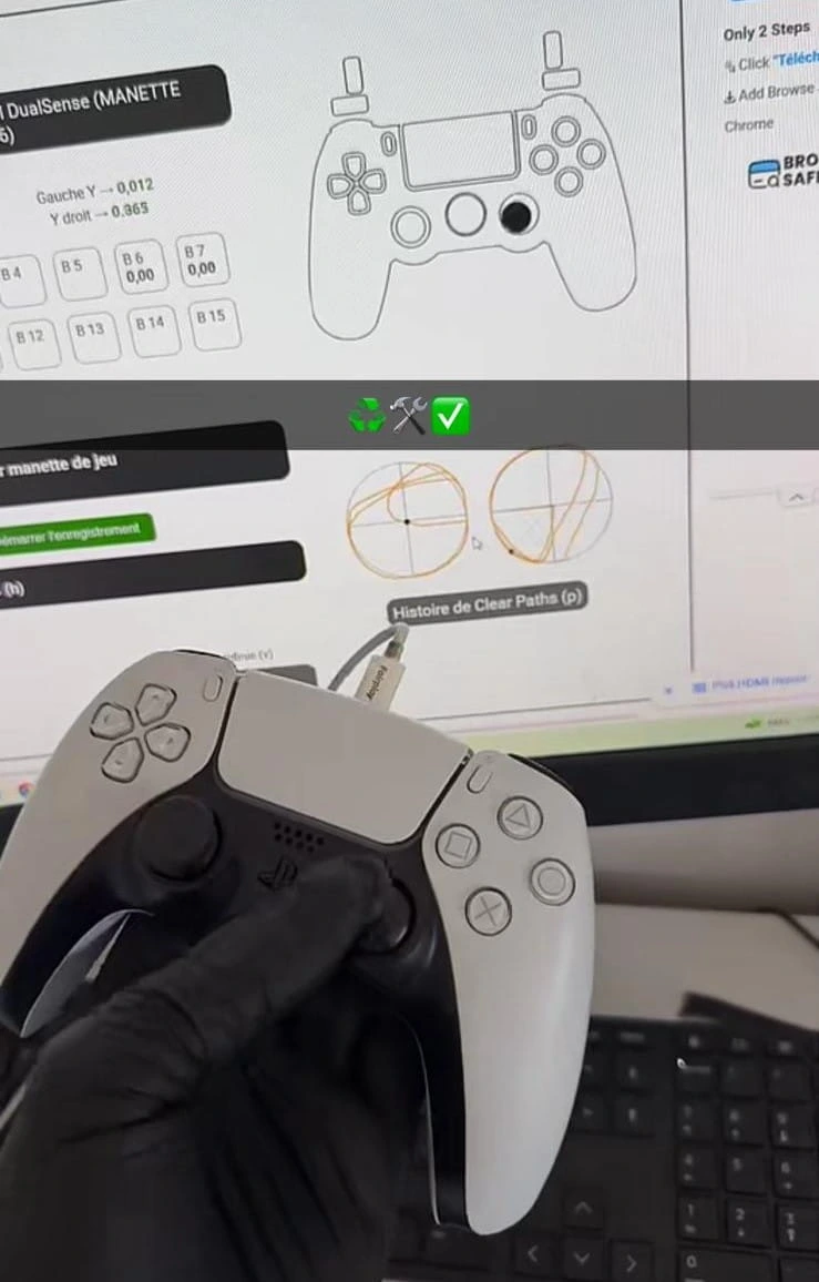 Diagnostic et réparation de manette PS5 DualSense à Nantes par Phone 44