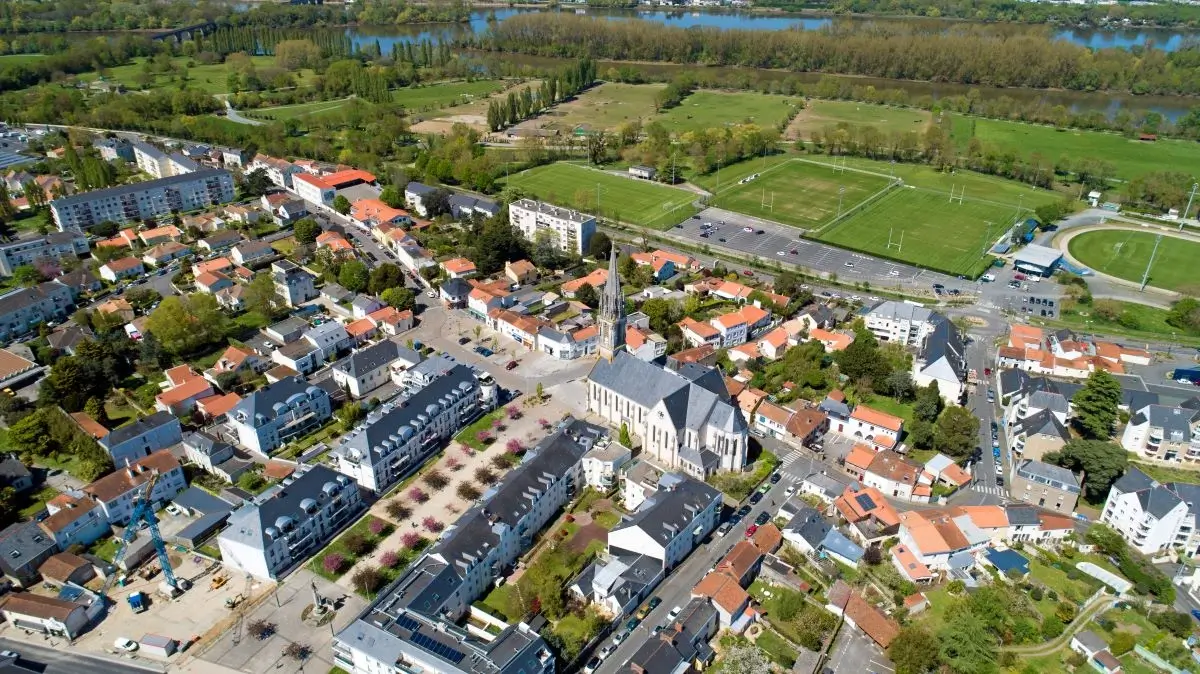 Vue aérienne de Saint-Sébastien-sur-Loire, zone d'intervention de Phone 44