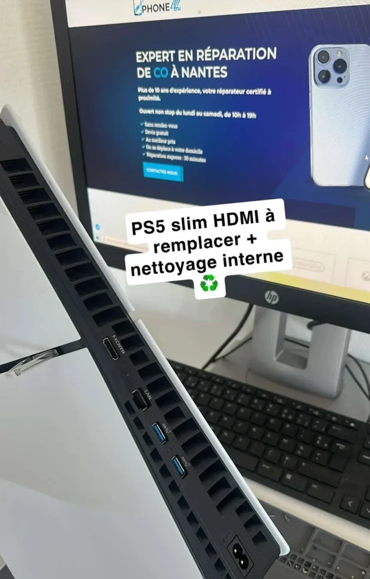 Réparation d'une ps5 suite à un problème d'hdmi à Nantes par Phone 44